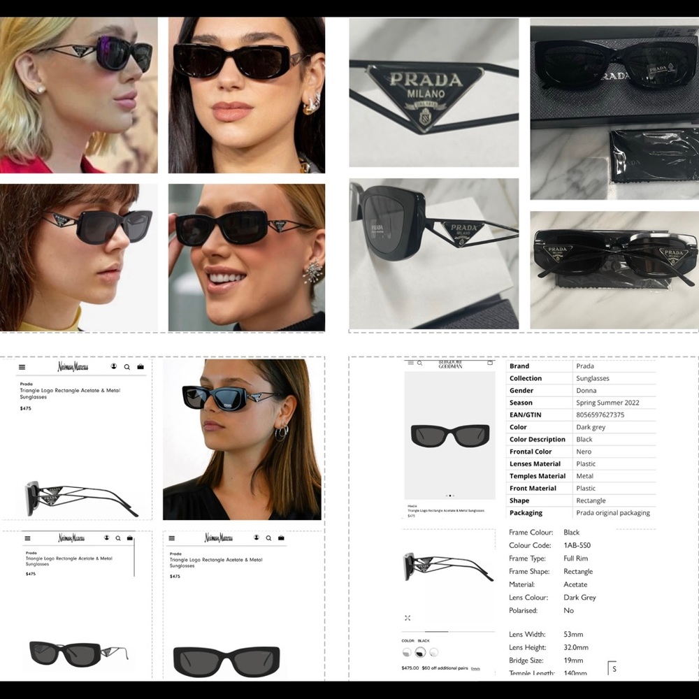 PRADA ULTRA COOL FRAMES WITH METAL ARMS FEATURE THE SIGNATURE TRIANGLE SUNNIES - Picture 14 of 16